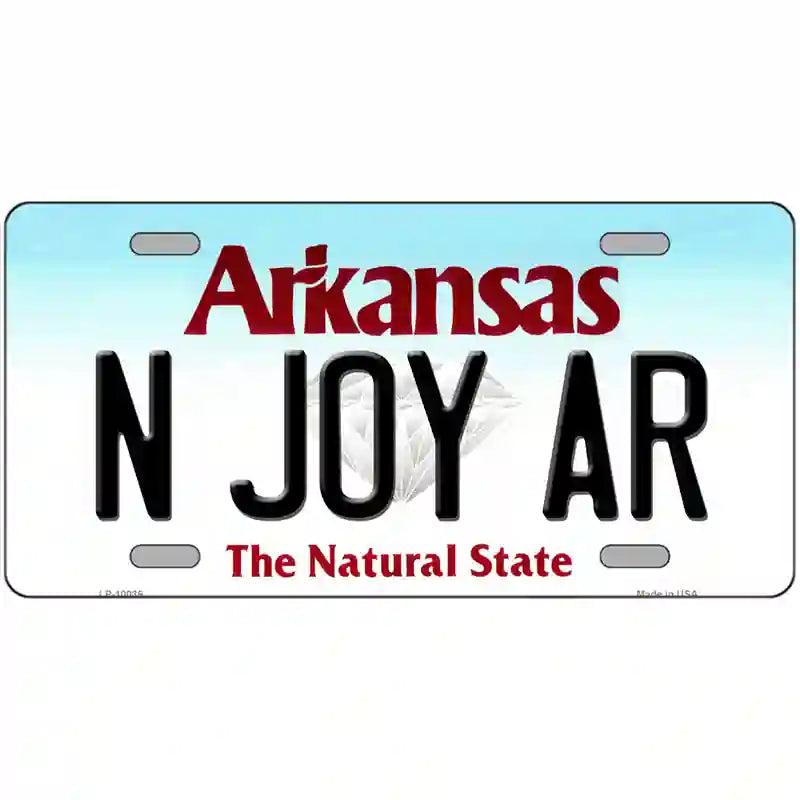N Joy AR Arkansas Metal Novelty License Plate image