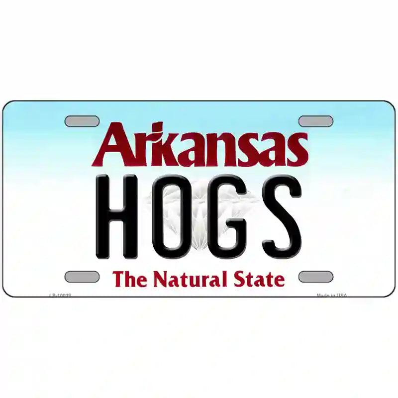 Hogs Arkansas Metal Novelty License Plate image