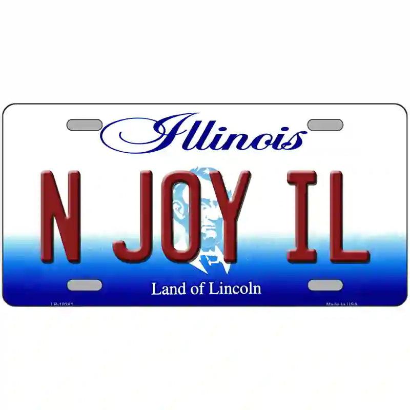 N Joy IL Illinois Metal Novelty License Plate
