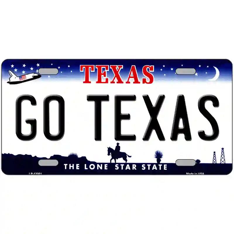 Go Texas Novelty Metal License Plate image