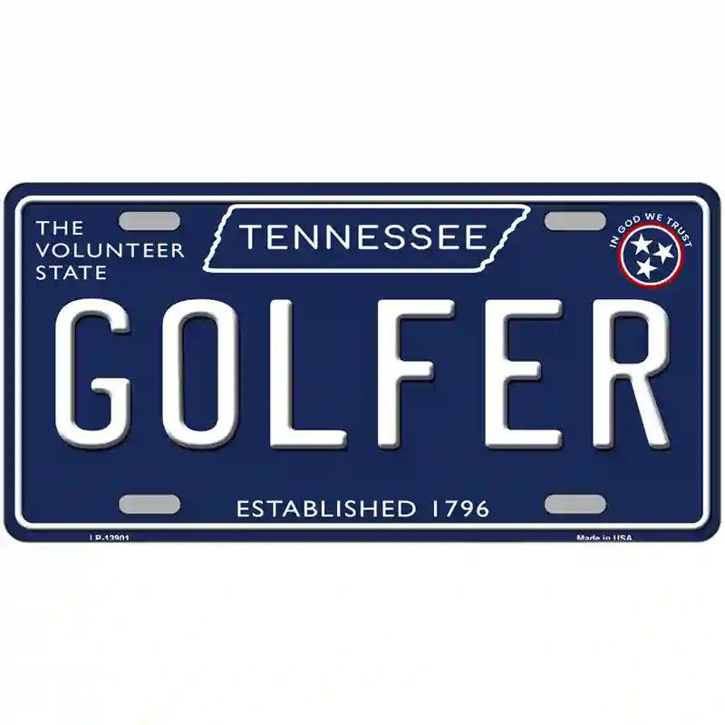 Golfer Tennessee Blue Novelty Metal License Plate Tag image