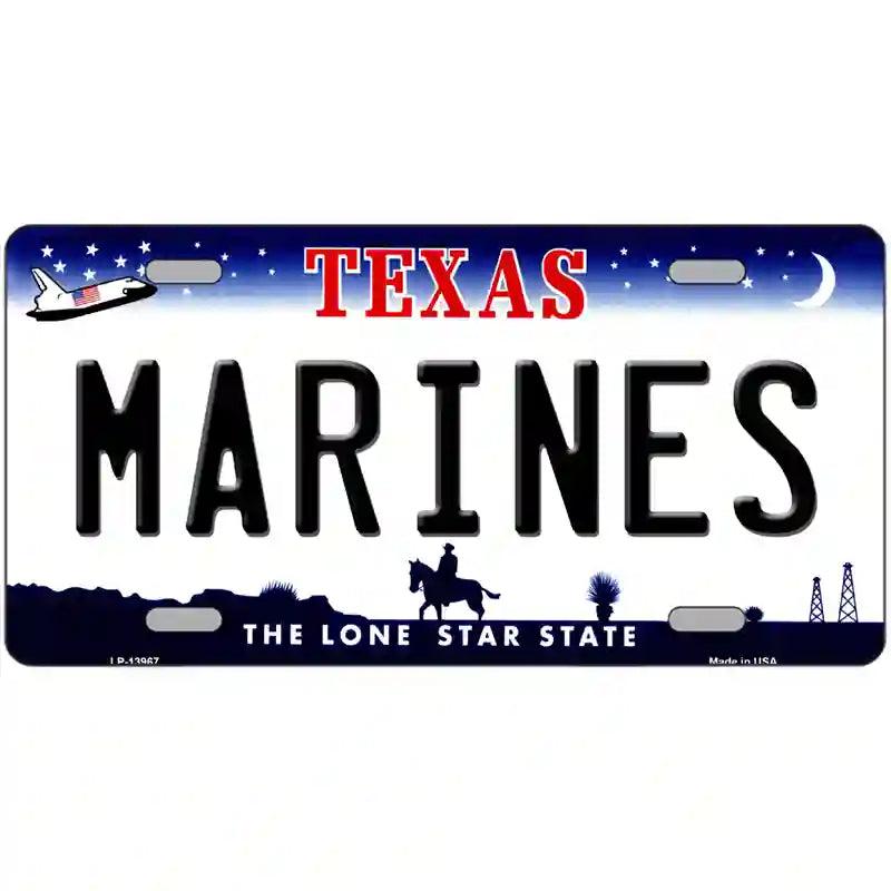 Texas Marines Novelty Metal License Plate Tag image