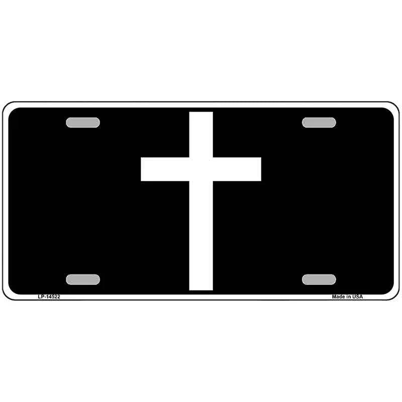 Cross Silhouette Novelty Metal License Plate LP-14522 image