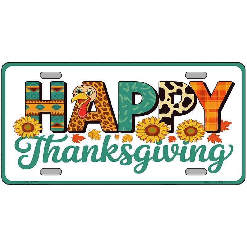 Happy Thanksgiving Novelty Metal License Plate LP-14532 image
