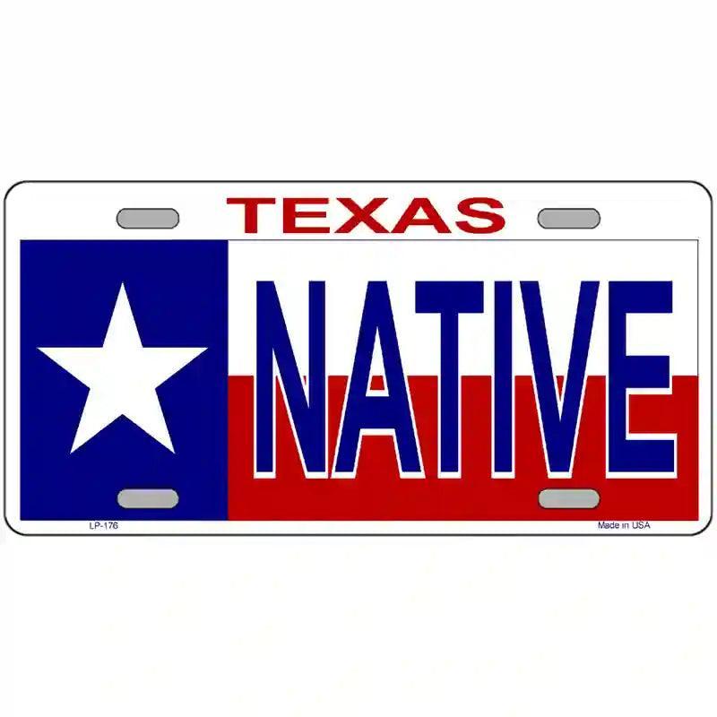 Native Texas Metal Novelty License Plate image