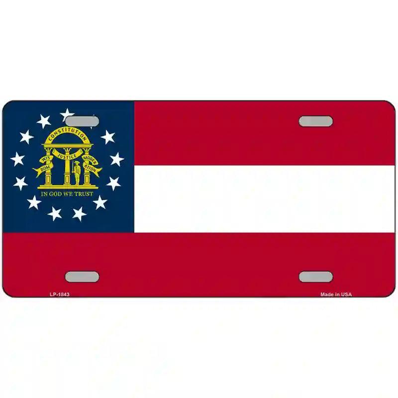 Georgia State Flag Metal Novelty License Plate