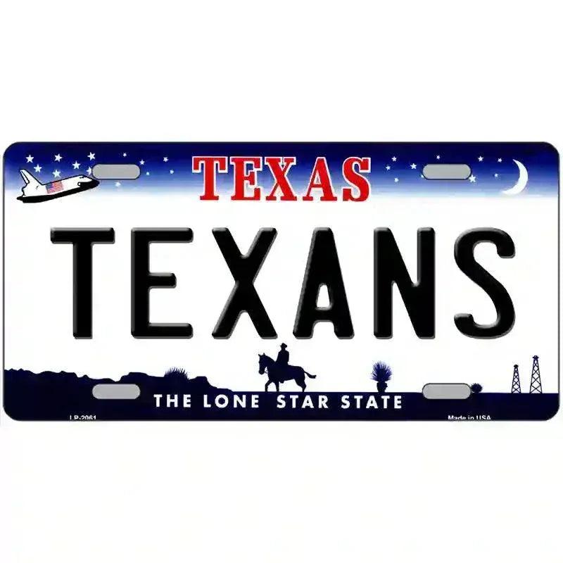 Texans Texas State Novelty Metal License Plate image