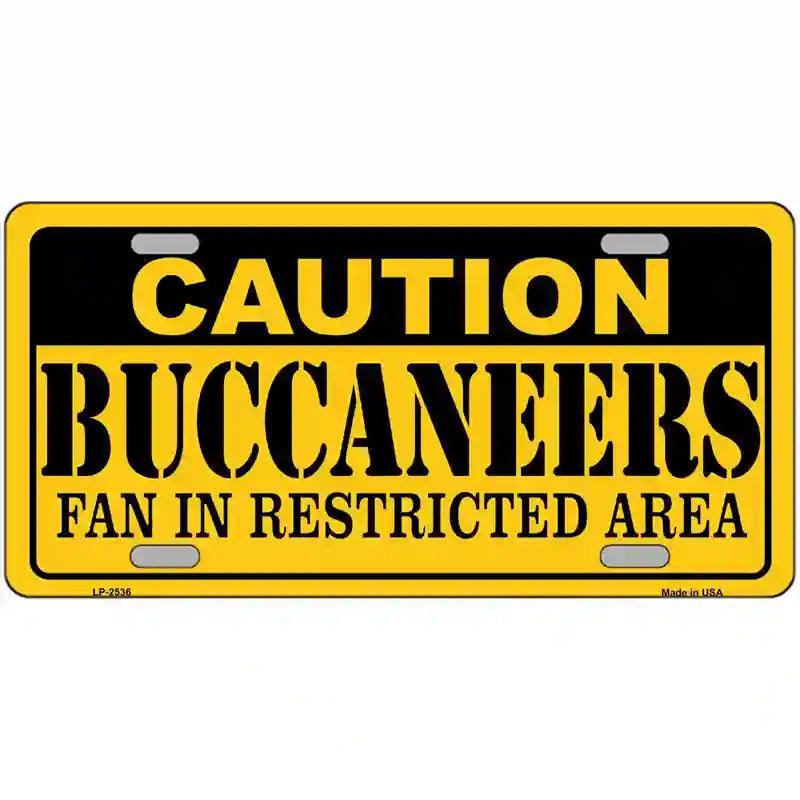 Caution Buccaneers Metal Novelty License Plate image