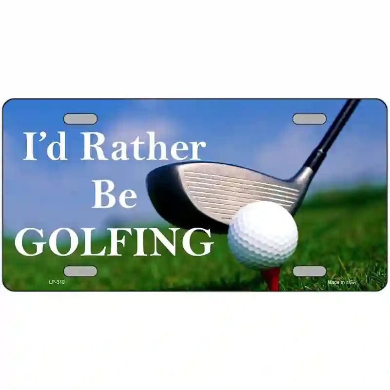 Rather Be Golfing Metal Novelty License Plate image