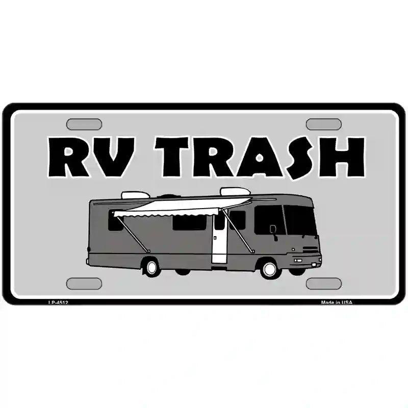 RV Trash Aluminum Automotive Novelty License Plate image