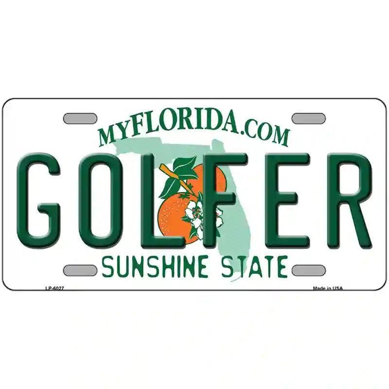 Golfer Florida Novelty Metal License Plate image