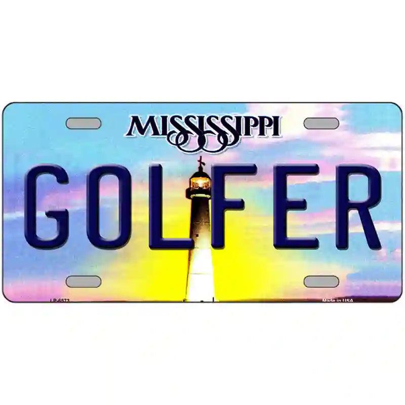 Golfer Mississippi Novelty Metal License Plate image