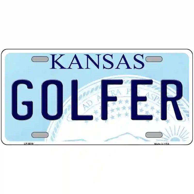 Golfer Kansas Novelty Metal License Plate image