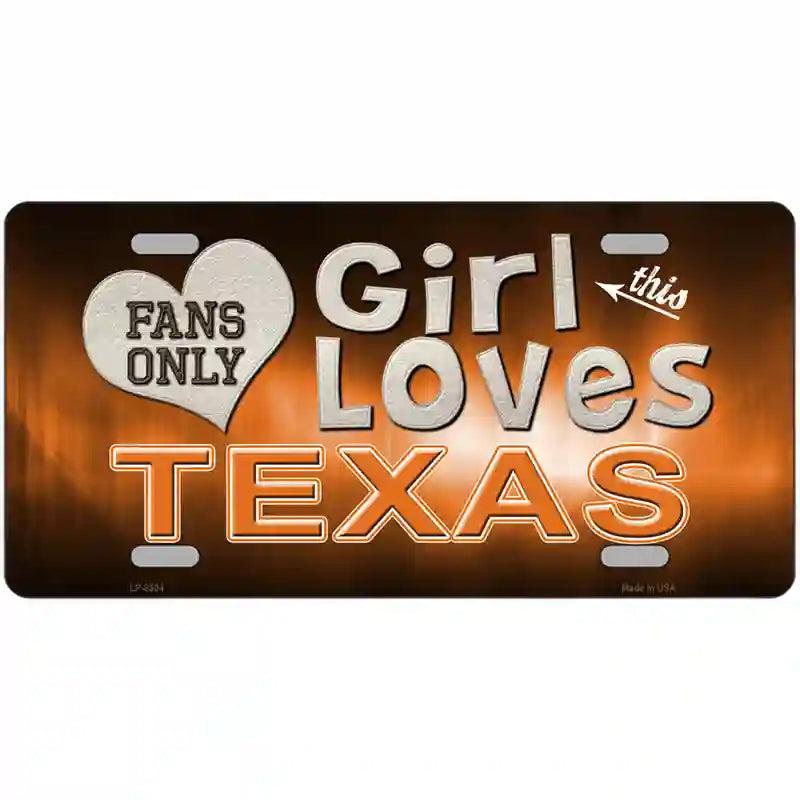 This Girl Loves Texas Novelty Metal License Plate image