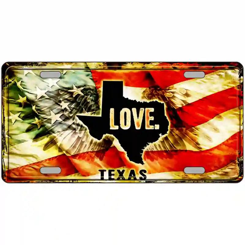 Texas Love Metal Novelty License Plate image