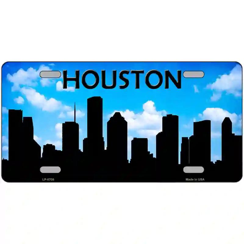 Houston Silhouette Metal Novelty License Plate image