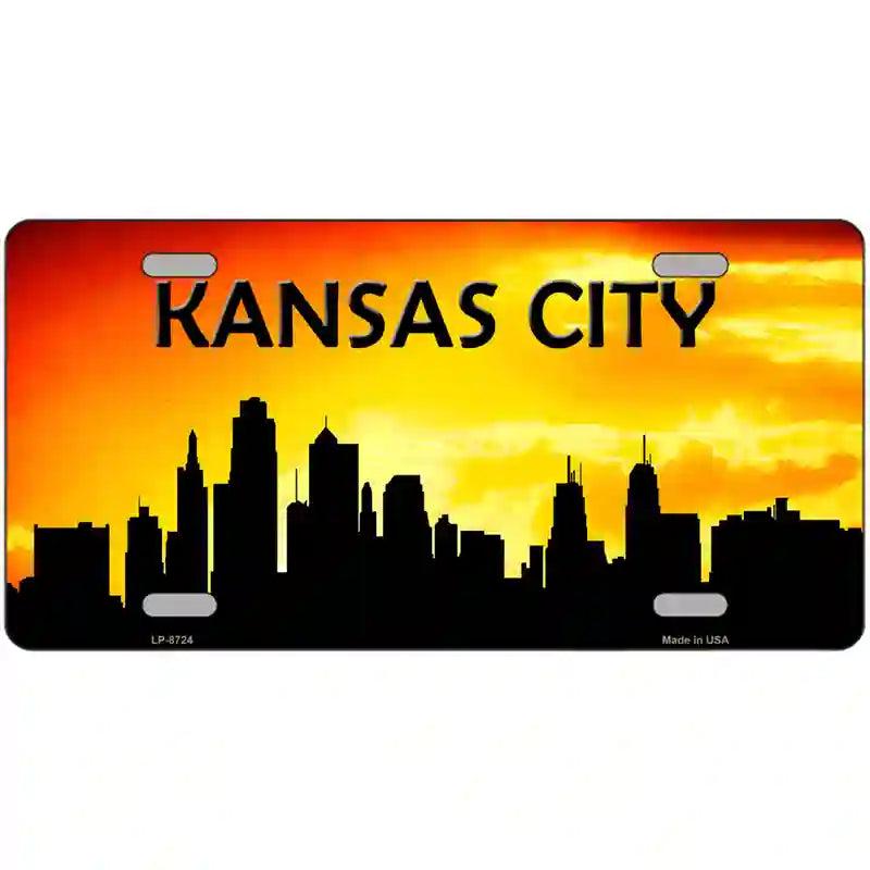 Kansas City Silhouette Metal Novelty License Plate image
