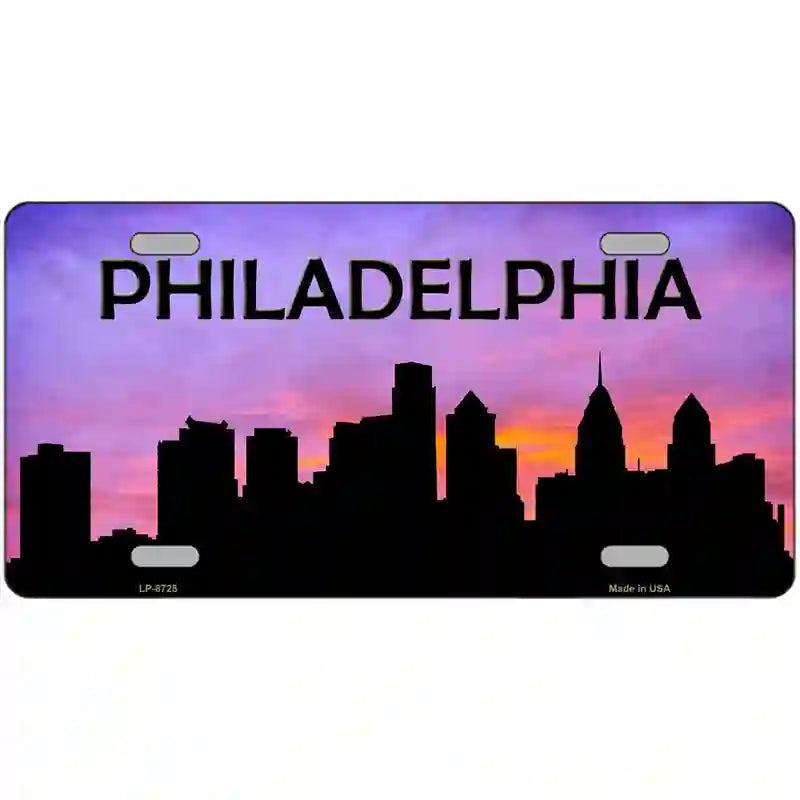 Philadelphia Silhouette Metal Novelty License Plate image