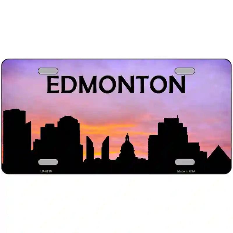 Edmonton Silhouette Metal Novelty License Plate image