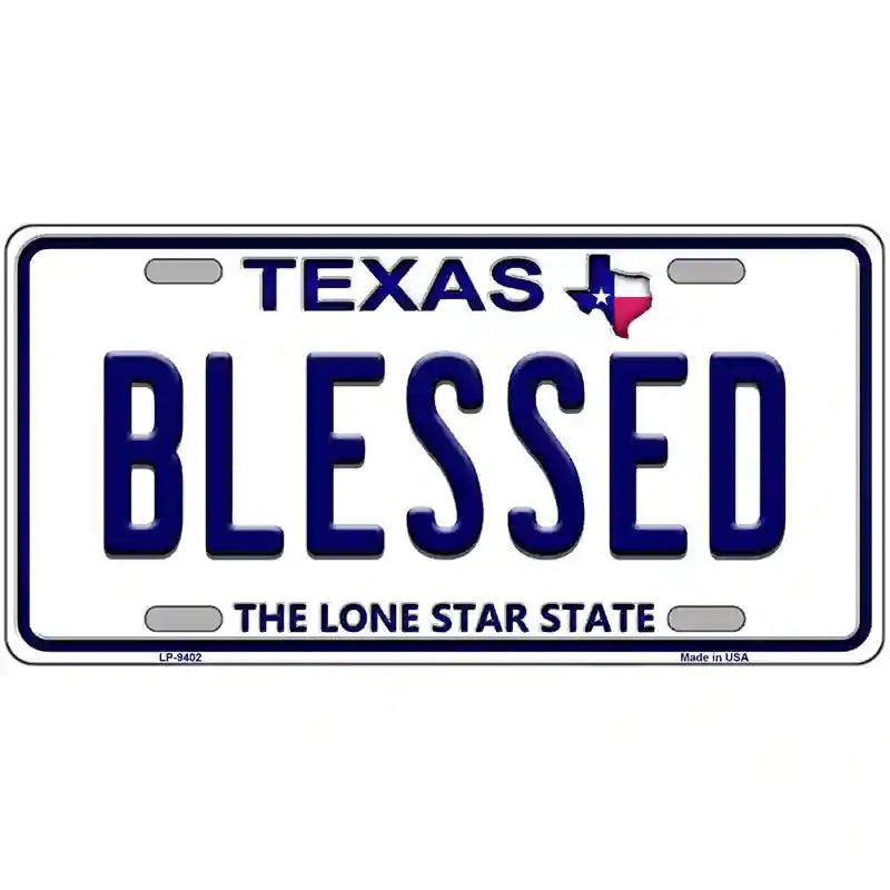 Blessed Texas Novelty Metal License Plate image