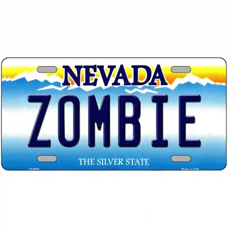 Zombie Nevada Novelty Metal License Plate image
