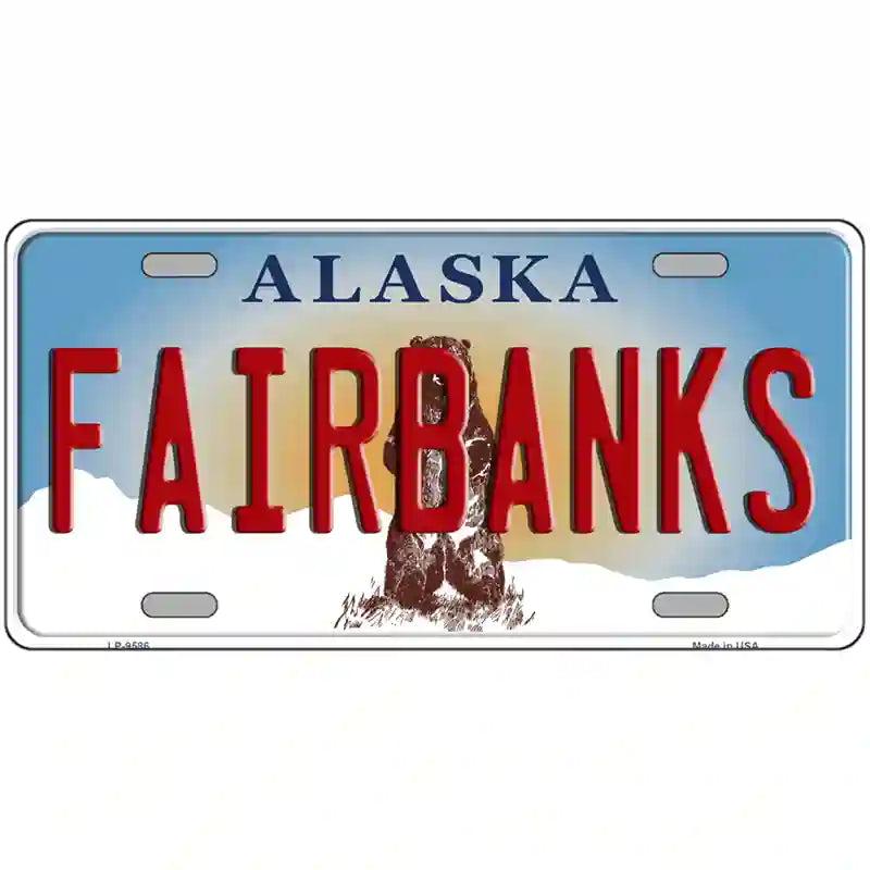 Fairbanks Alaska State Novelty Metal License Plate image