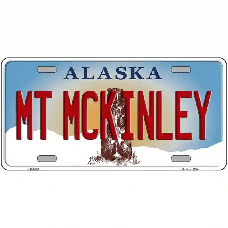 Mt McKinley Alaska State Novelty Metal License Plate image
