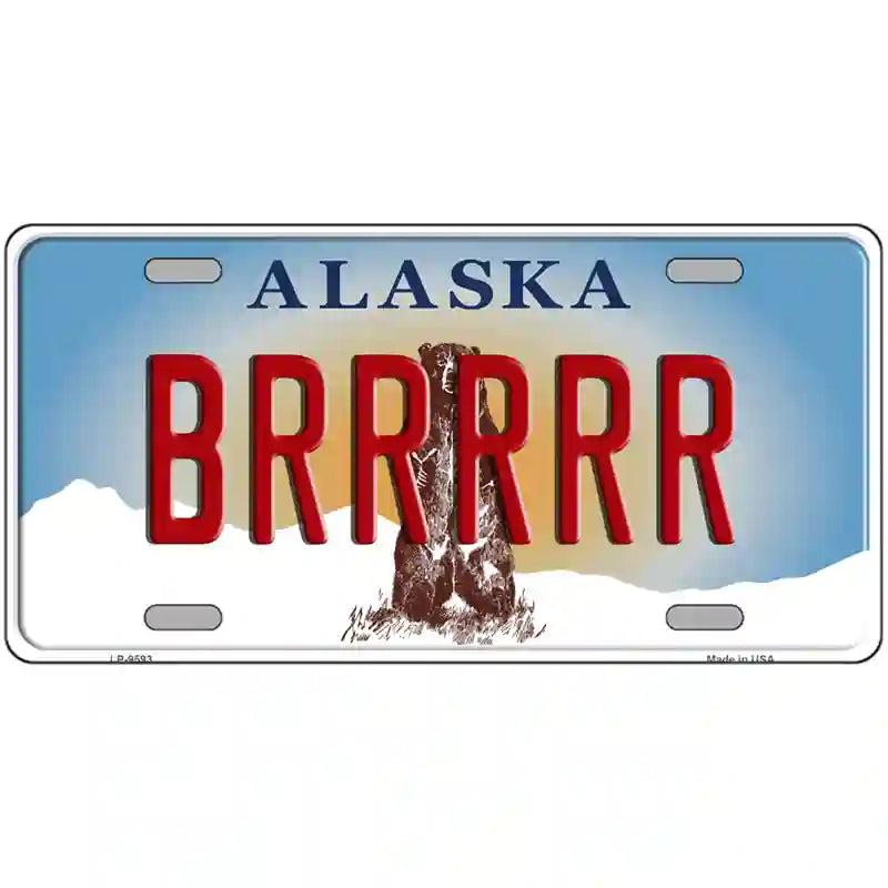 Brrrrr Alaska State Novelty Metal License Plate image