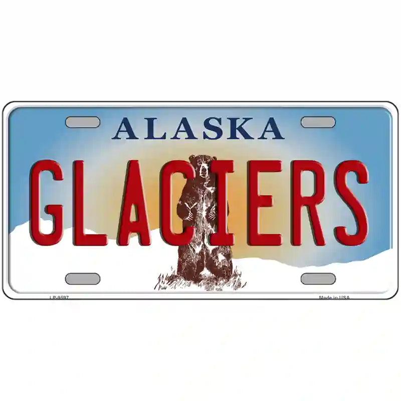 Glaciers Alaska State Novelty Metal License Plate image