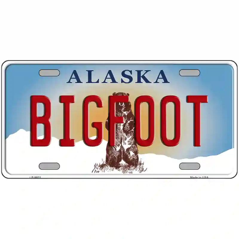 Bigfoot Alaska State Novelty Metal License Plate image