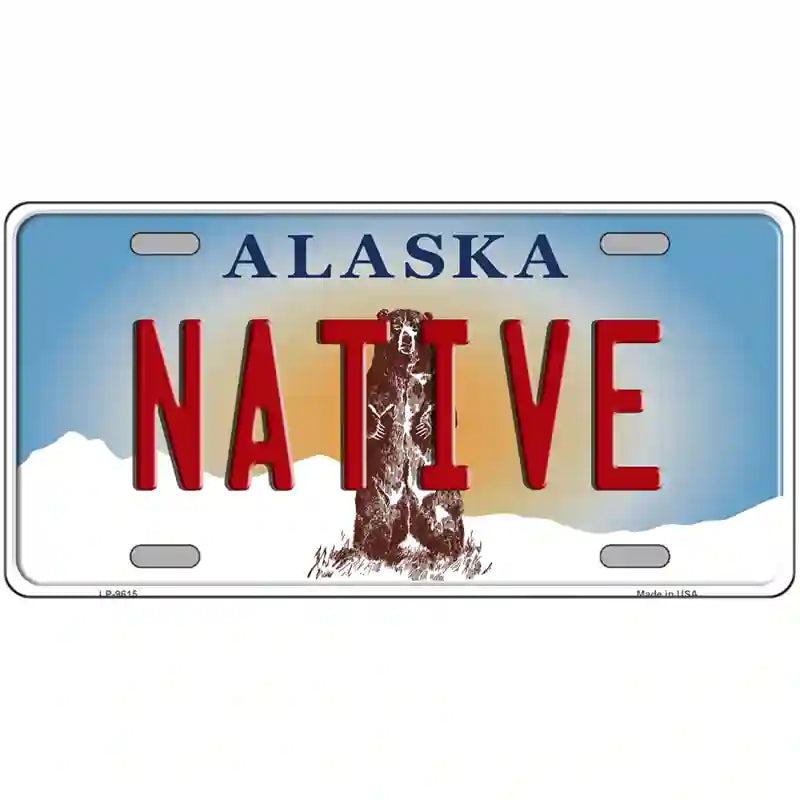 Native Alaska State Novelty Metal License Plate image