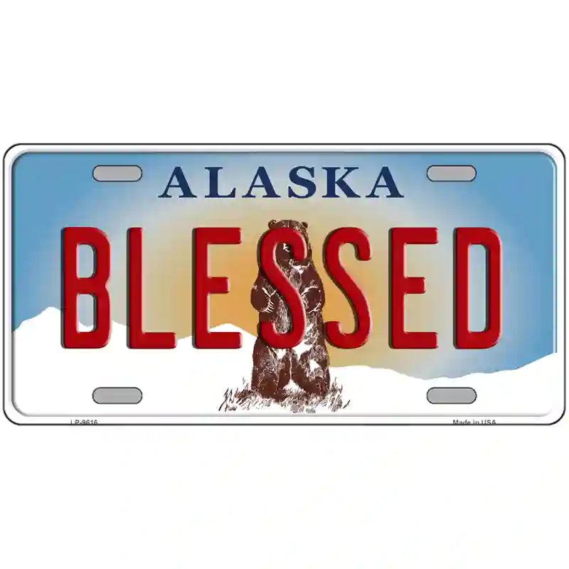 Blessed Alaska State Novelty Metal License Plate image