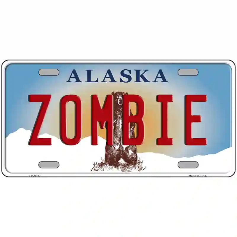 Zombie Alaska State Novelty Metal License Plate image
