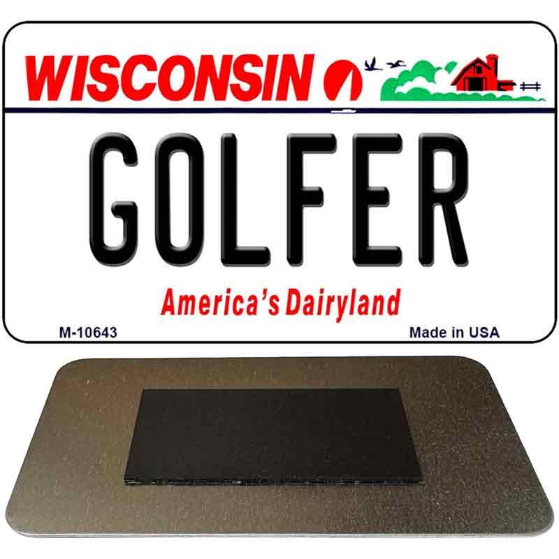 Golfer Wisconsin State License Plate Tag Novelty Magnet M-10643 image