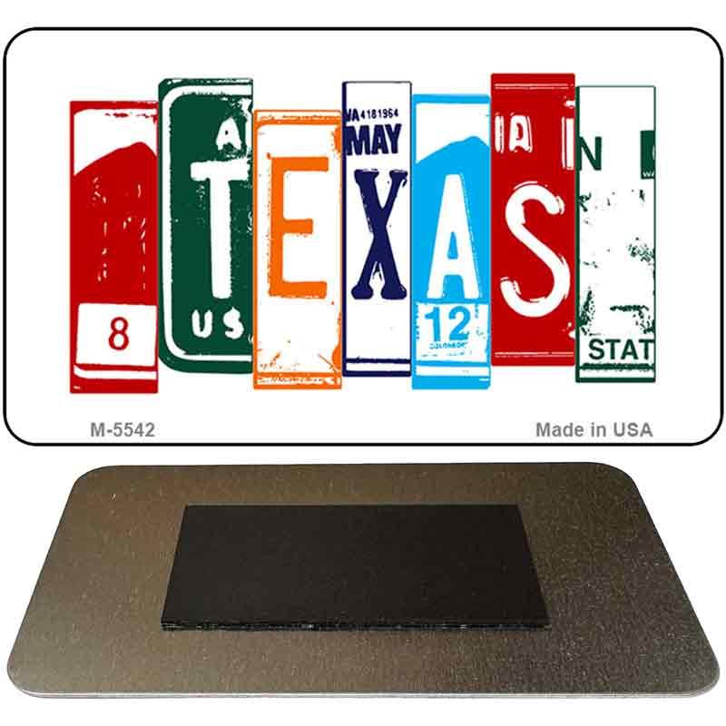 Texas License Plate Tag Art Novelty Metal Magnet image