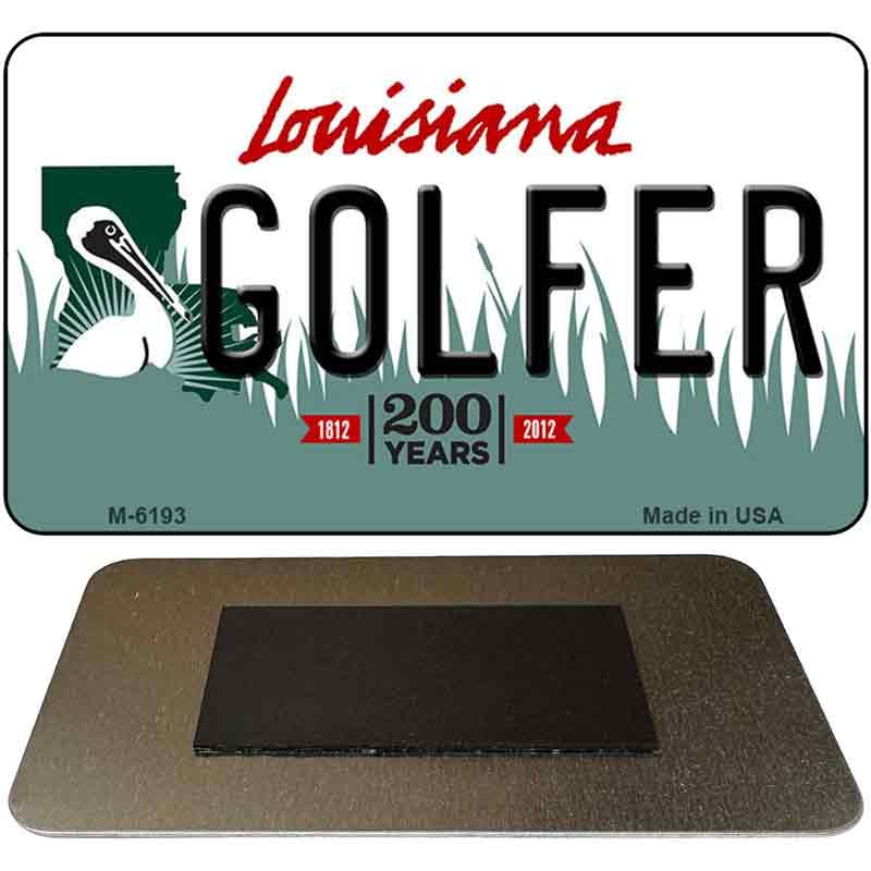 Golfer Louisiana State License Plate Tag Novelty Magnet M-6193 image