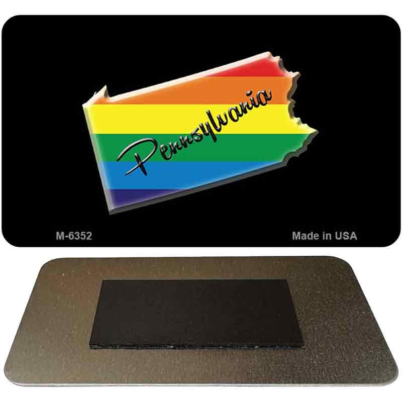 Pennsylvania State Outline Rainbow Novelty Metal Magnet M-6352 image