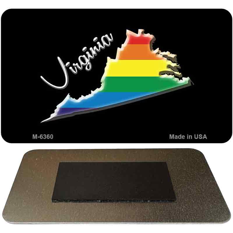 Virginia State Outline Rainbow Novelty Metal Magnet M-6360 image