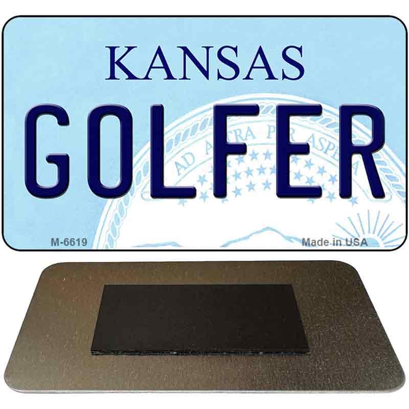 Golfer Kansas State License Plate Tag Novelty Magnet M-6619 image
