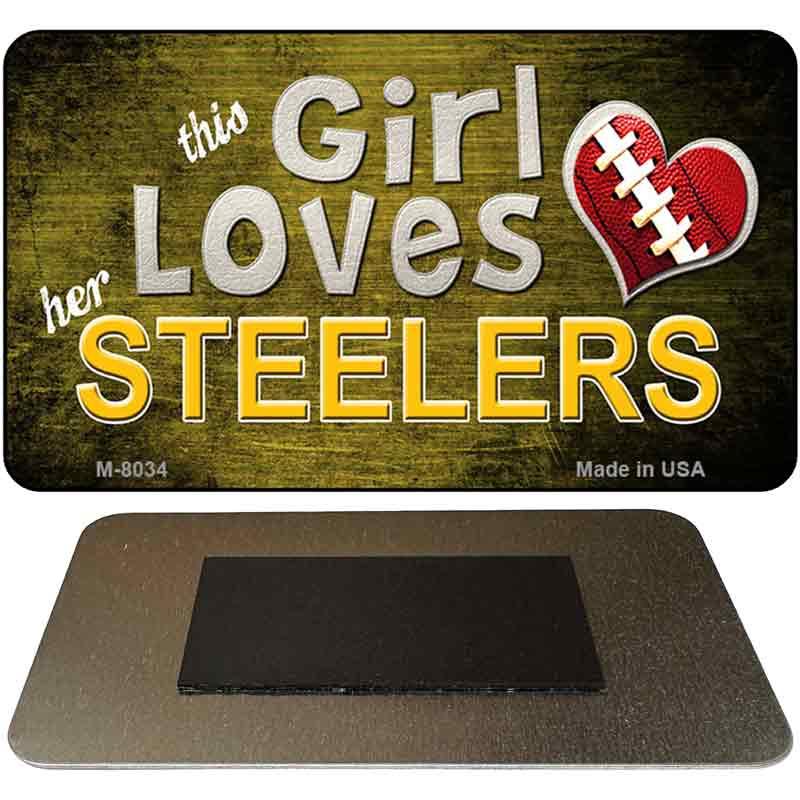 This Girl Loves Her Steelers Novelty Metal Magnet M-8034 image