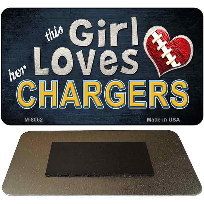 This Girl Loves Her Chargers Novelty Metal Magnet M-8062 image