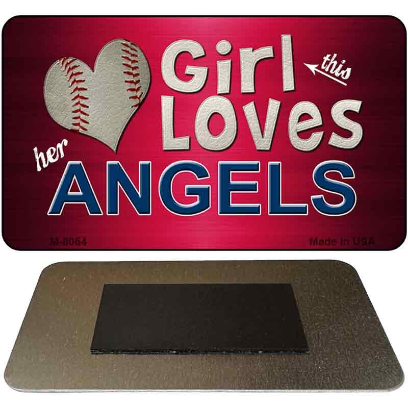 This Girl Loves Her Angels Novelty Metal Magnet M-8064 image