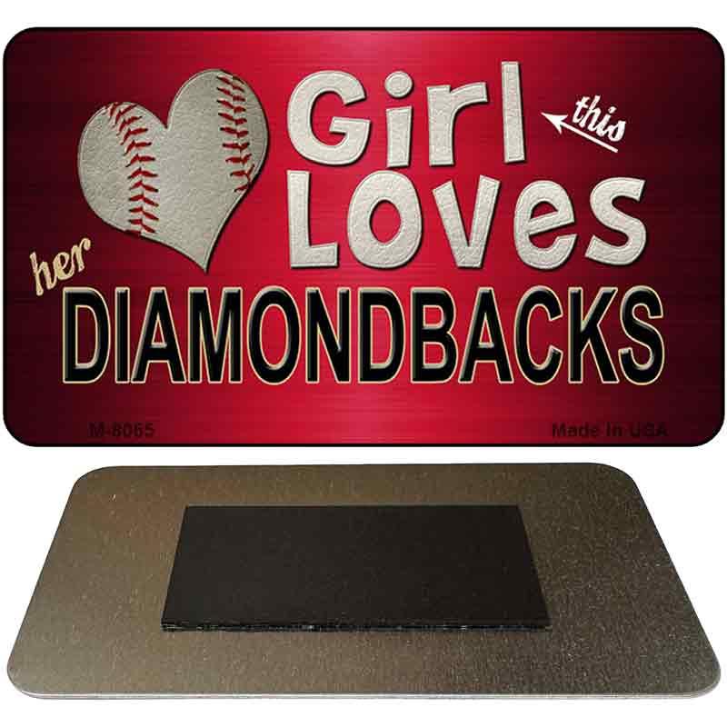 This Girl Loves Her Diamondbacks Novelty Metal Magnet M-8065 image