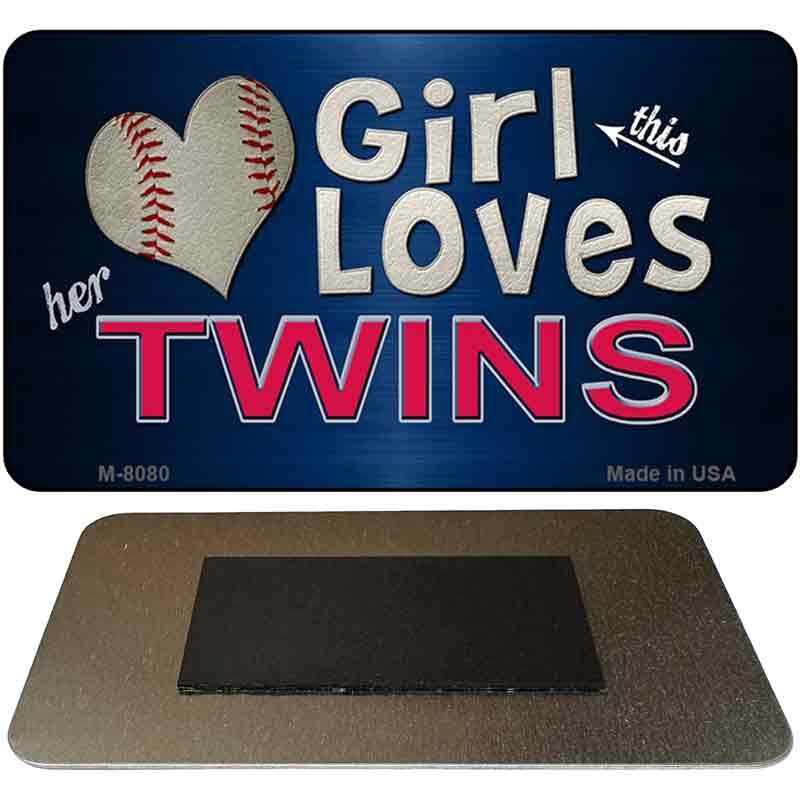 This Girl Loves Her Twins Novelty Metal Magnet M-8080 image