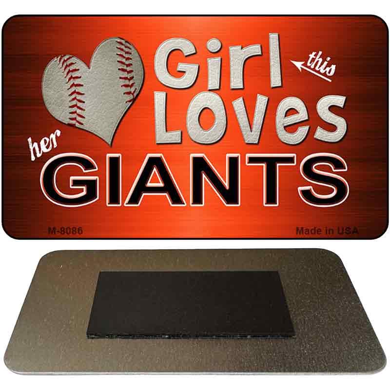 This Girl Loves Her Giants Novelty Metal Magnet M-8086 image