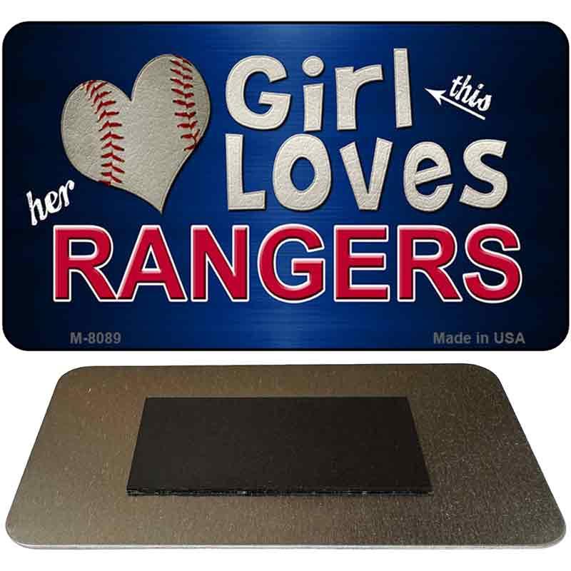 This Girl Loves Her Rangers Novelty Metal Magnet M-8089 image