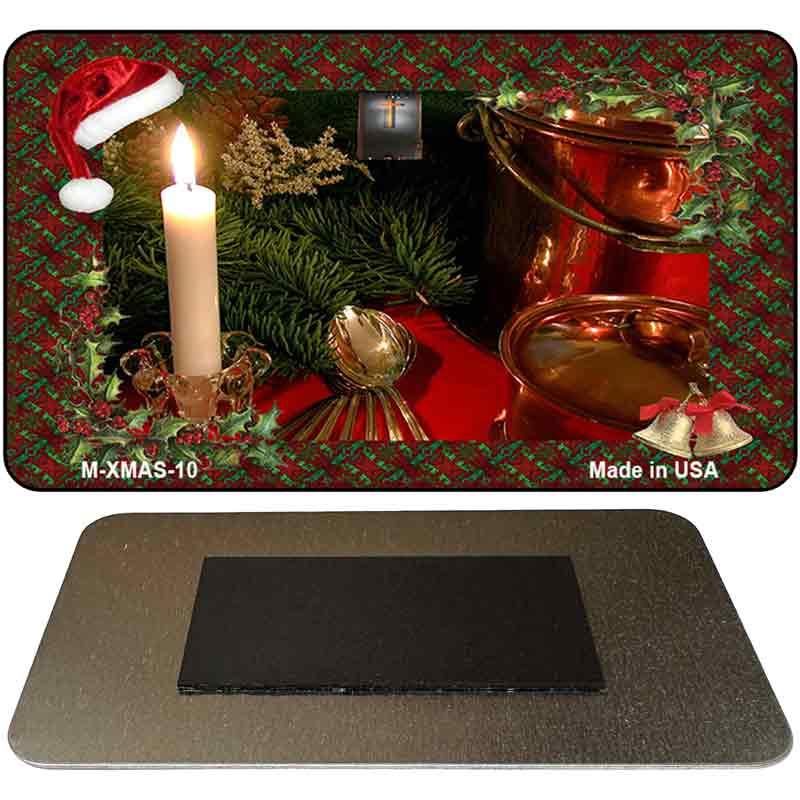 Wreath And Candle Novelty Metal Magnet XMAS-10 image