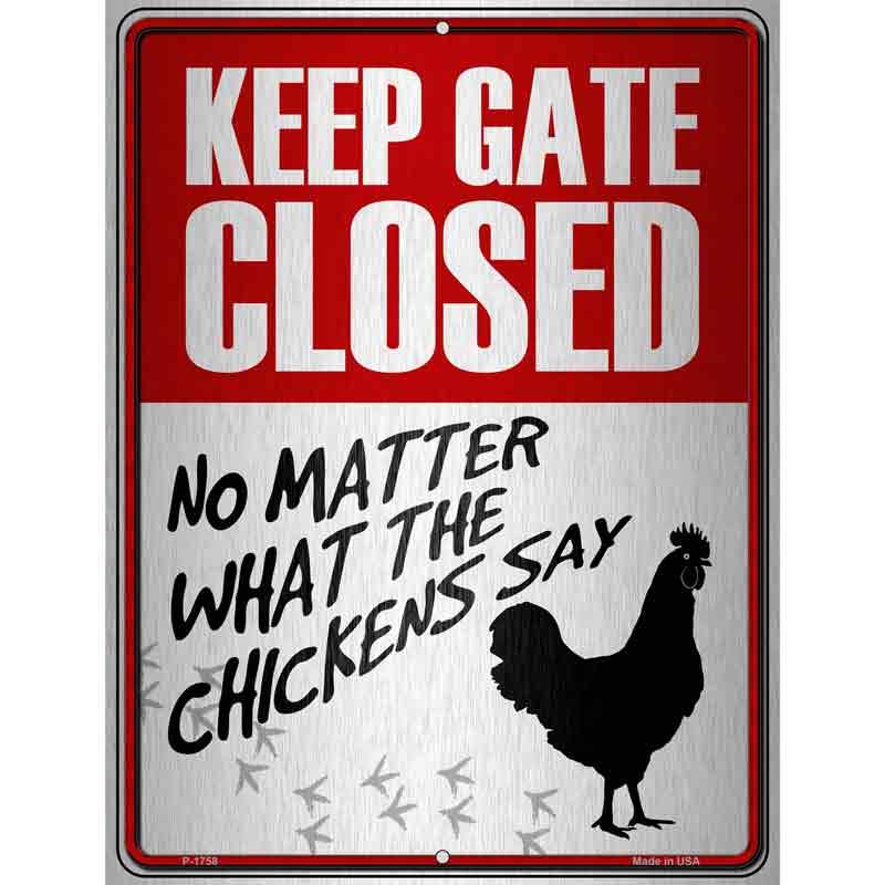 Keep Gate Closed Metal Novelty Parking Sign image