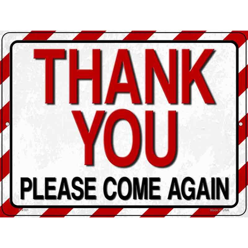 Thank You Striped Novelty Metal Parking Sign image