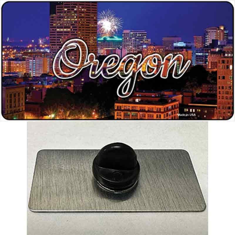 Oregon Firework City Lights State Novelty Metal Hat Pin image